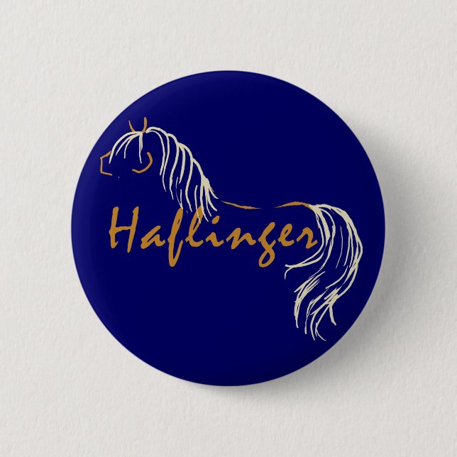 Haflinger Horse 2 Inch Round Button (Front)