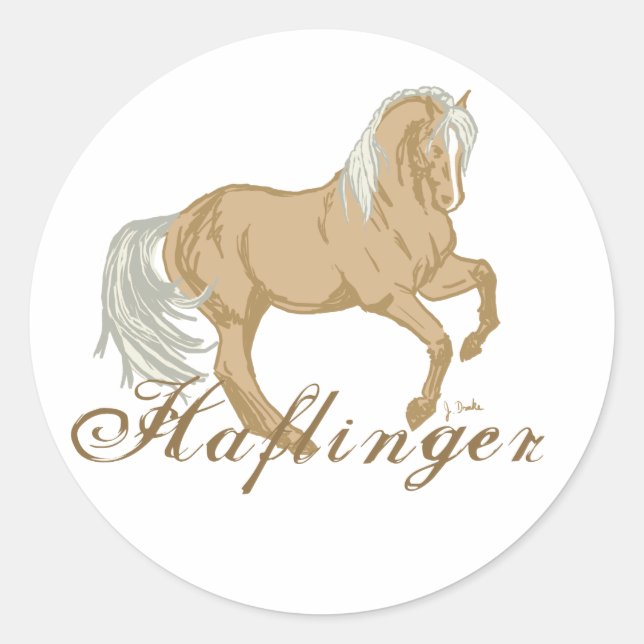 Haflinger Horse Classic Round Sticker (Front)