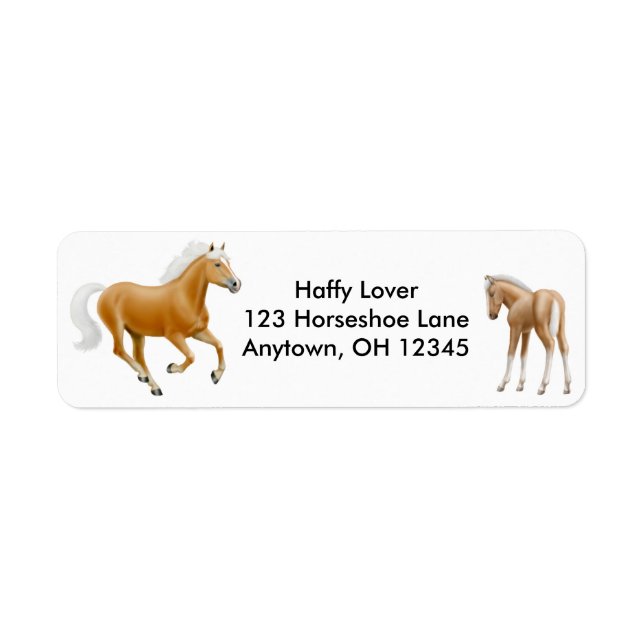Haflinger Palomino Horse Label (Front)