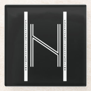 Hagalaz BW Glass Coaster
