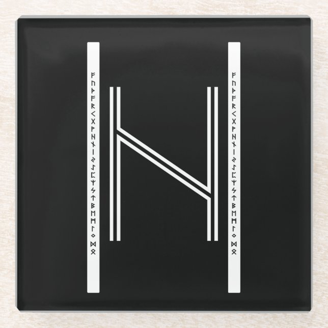 Hagalaz BW Glass Coaster (Front)