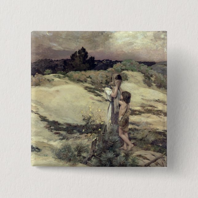 Hagar and Ishmael 2 Inch Square Button (Front)