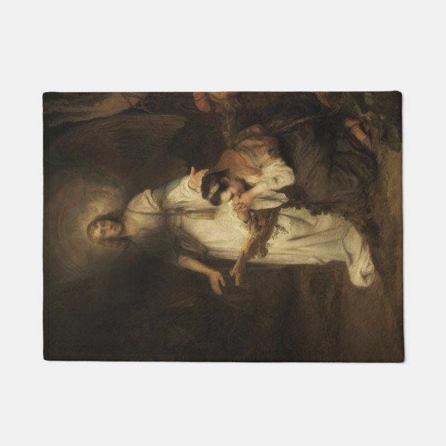 Hagar and the Angel (by Carel Fabritius) Doormat (Front)