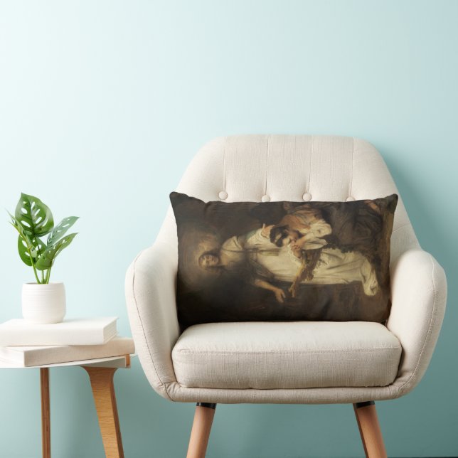 Hagar and the Angel (by Carel Fabritius) Lumbar Pillow (Chair)