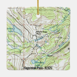 Hagerman Pass Colorado Topo Ceramic Ornament