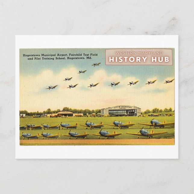 Hagerstown Airport Historic Reprint Postcard (Front)