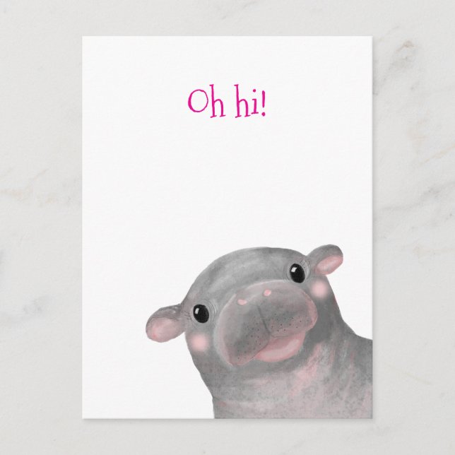 Haggis, la carte postale du mignon bébé hippo 'Oh  (Devant)