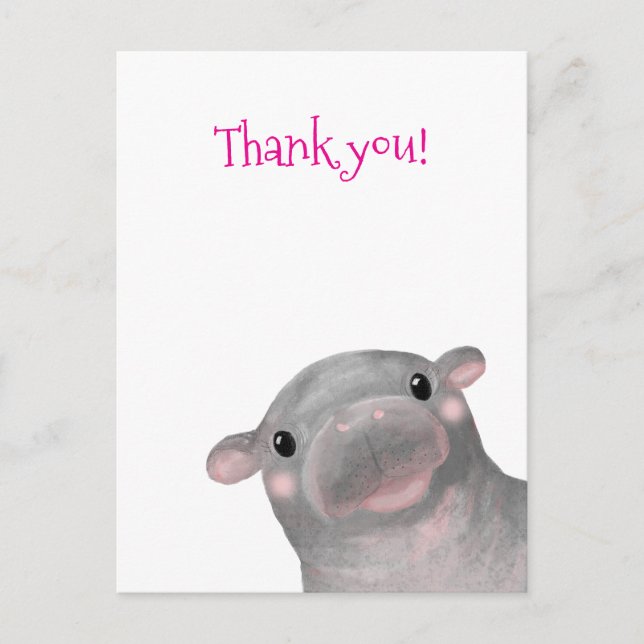 Haggis le mignon bébé hippo merci carte postale (Devant)