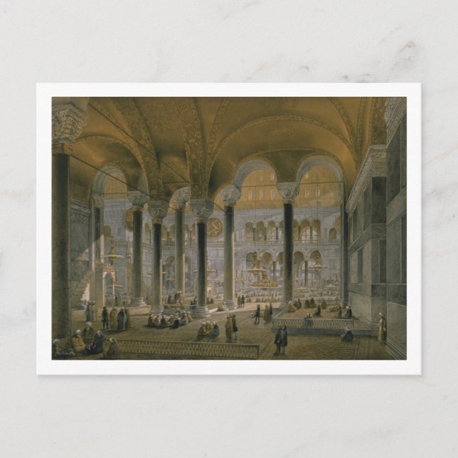 Haghia Sophia, plate 6: the north nave, engraved b Postcard (Front)