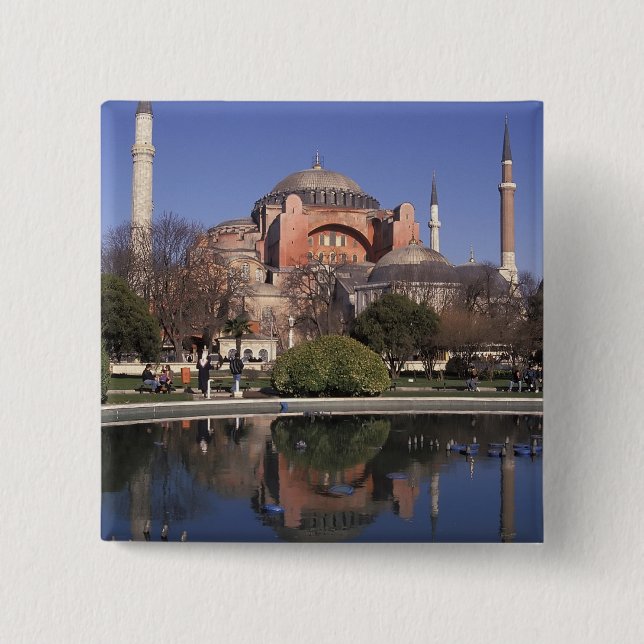 Hagia Sophia, Istanbul, Turkey 2 Inch Square Button (Front)