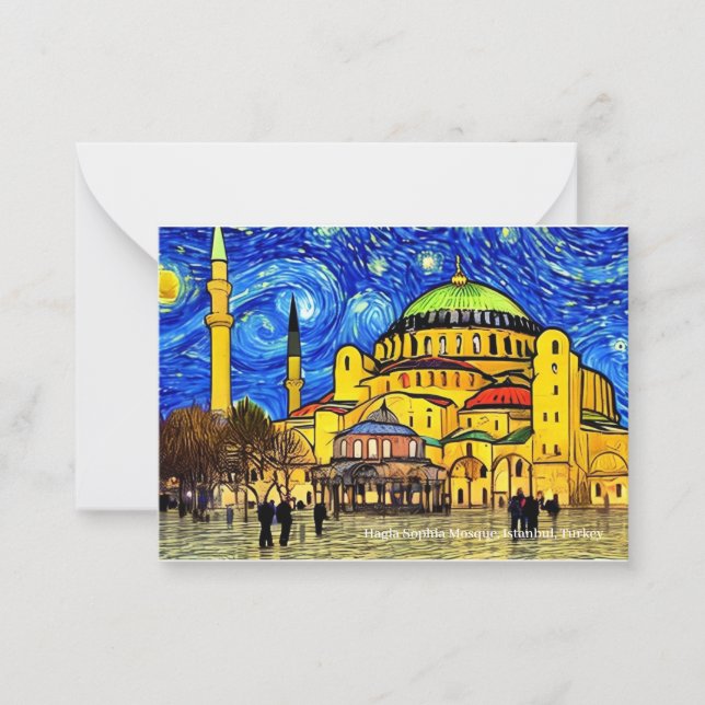 Hagia Sophia Mosque on an Eid Mubarak Card (Front)