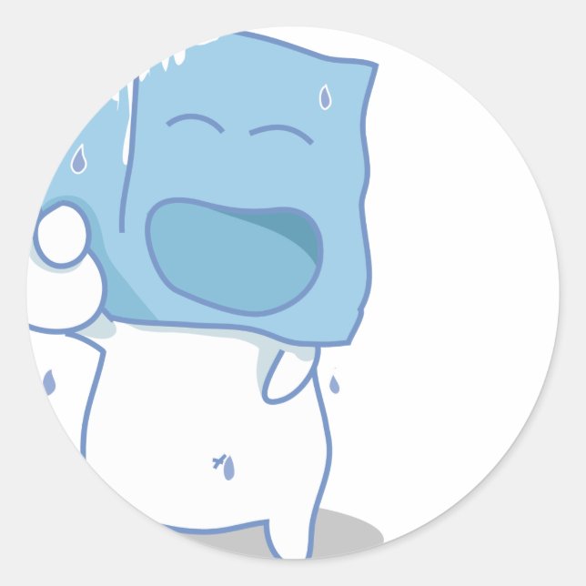 Haha Ice cube Classic Round Sticker (Front)