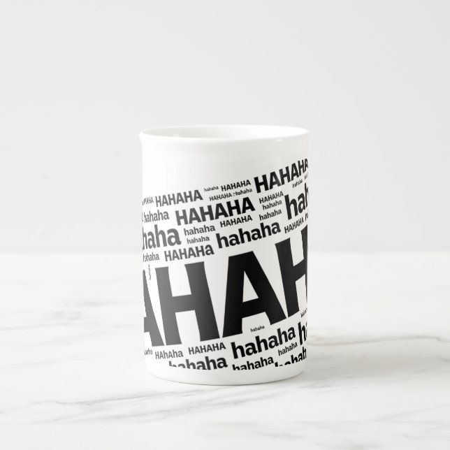 HAHAHA Funny Chaotic Laughter Bone China Mug (Front)