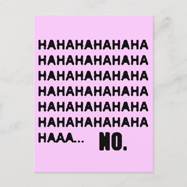HAHAHA... NO POSTCARD (Front)