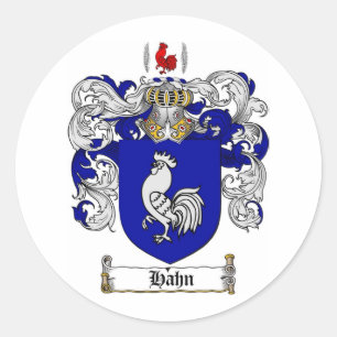HAHN FAMILY CREST -  HAHN COAT OF ARMS CLASSIC ROUND STICKER