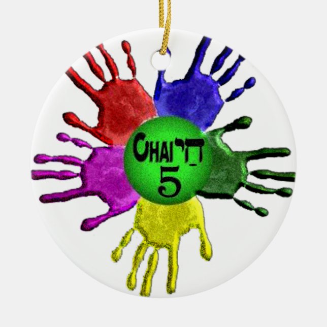 hai Five.png Ceramic Ornament (Front)