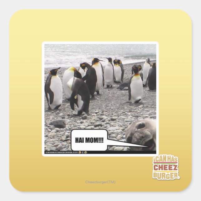 HAI MOM!!! SQUARE STICKER (Front)