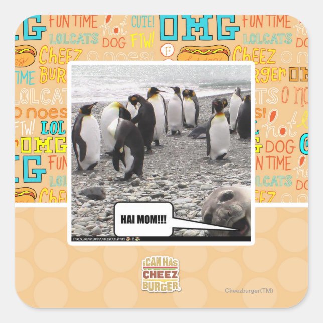 HAI MOM!!! SQUARE STICKER (Front)