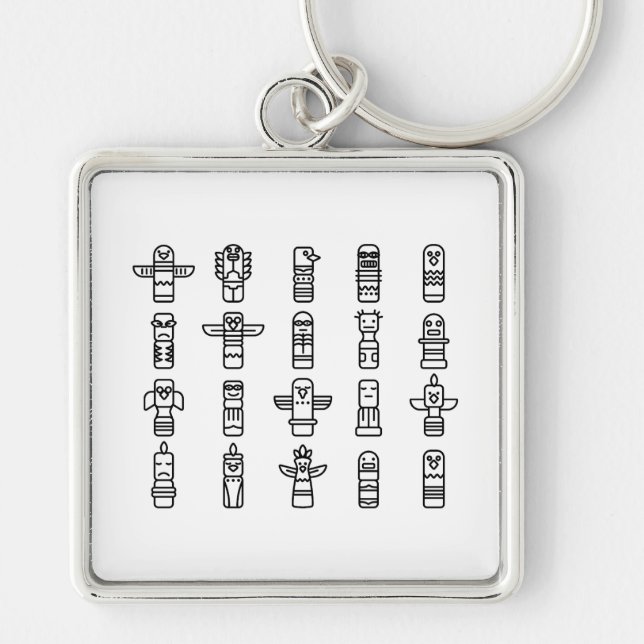 Haida Animals Native Indians Haida Indigenous Keychain (Front)