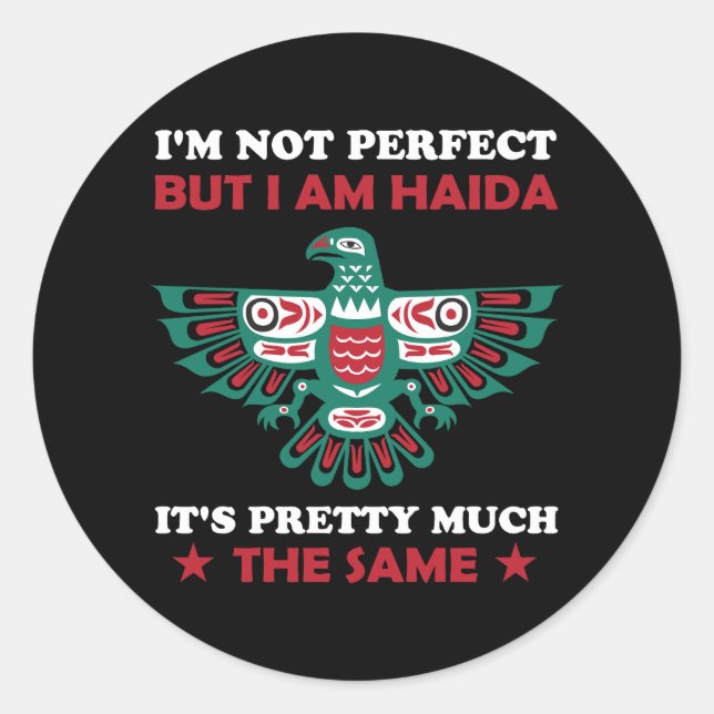 Haida Eagle Haida Nation Native American Gift Idea Classic Round Sticker (Front)