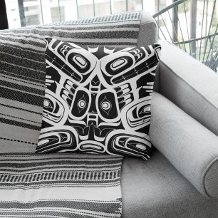 Haida Eagle Thunderbird Northwest Columbia Throw Pillow