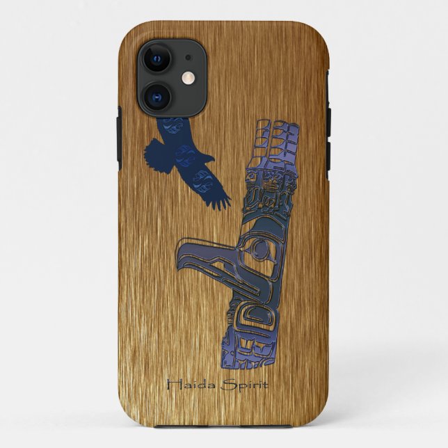 Haida Eagle & Totem Pole Native Art Case-Mate iPhone Case (Back)