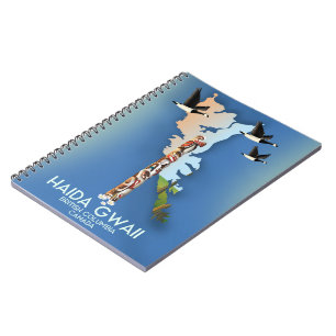 haida gwaii British Columbia Canadian map Notebook