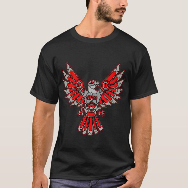 Haida Indian Thunderbird Stone Totem Tattoo © T-Shirt (Front)