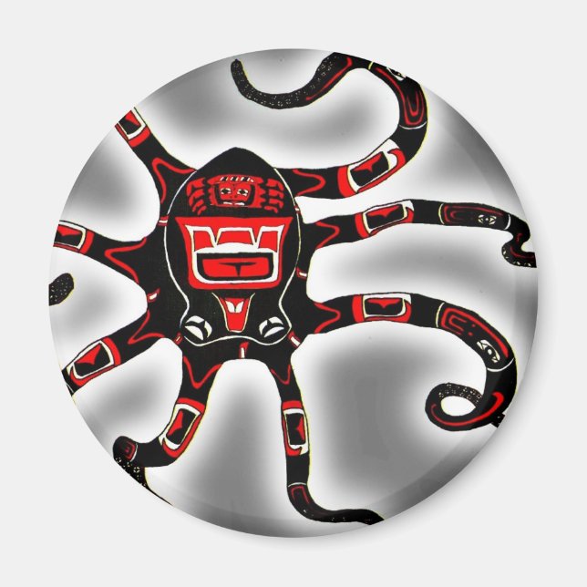 Haida Octopi Magnet (Front)