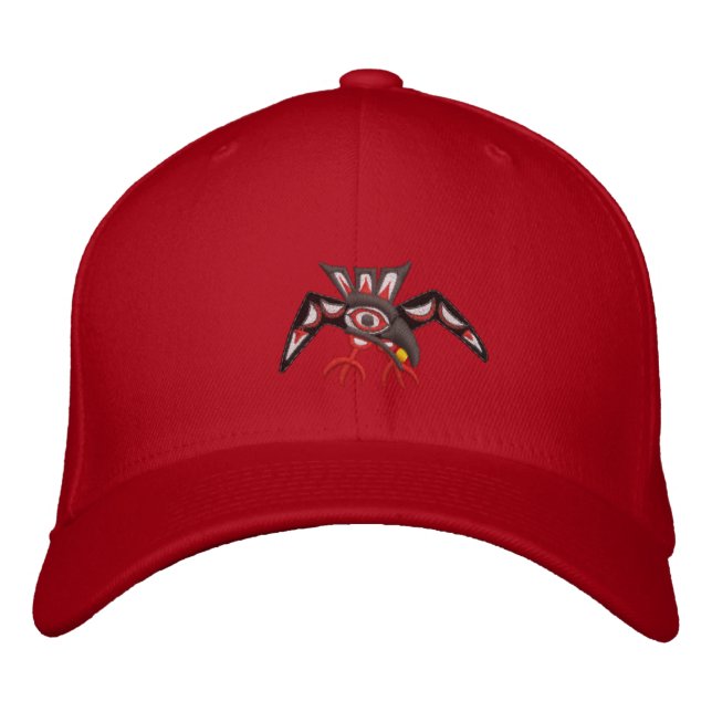Haida Raven Steals the sun Embroidered Hat (Front)