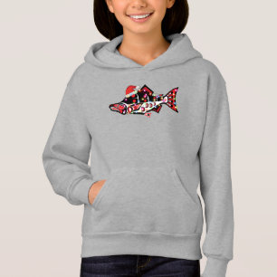Haida Salmon Spirit Animal With Christmas Lights