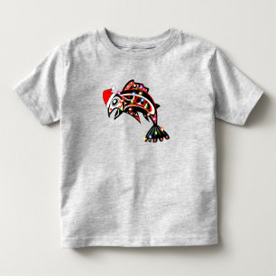 Haida Salmon Spirit Animal With Christmas Lights Toddler T-shirt