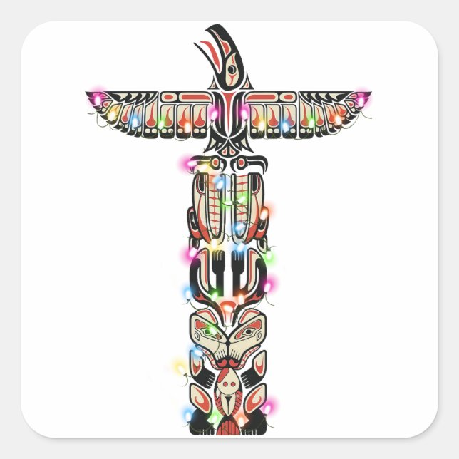 Haida  Thunderbird Symbolism Haida Nation Native Square Sticker (Front)
