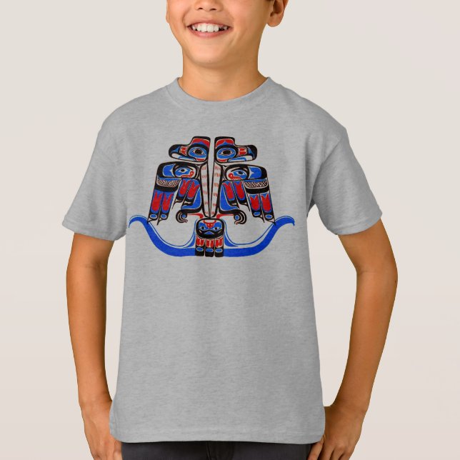 Haida Tribal Double Thunderbird Native Aboriginal  T-Shirt (Front)