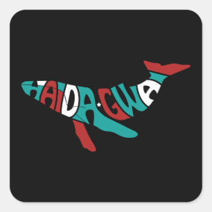Haida Whale Native Pride Haida mens Gift Ideas Square Sticker