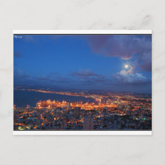Haifa night postcard