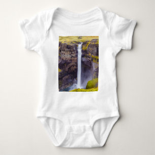 Haifoss waterfall, Iceland Baby Bodysuit