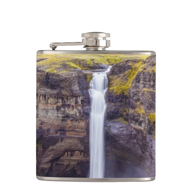 Haifoss waterfall, Iceland Hip Flask (Front)