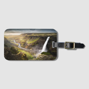 Haifoss Waterfall   Summer in Iceland Luggage Tag
