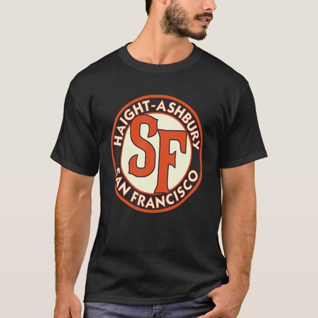 Haight Ashbury Sf Vintage Road Sign T-Shirt (Front)