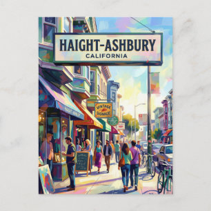 Haight-Ashbury Street Scene California Postcard
