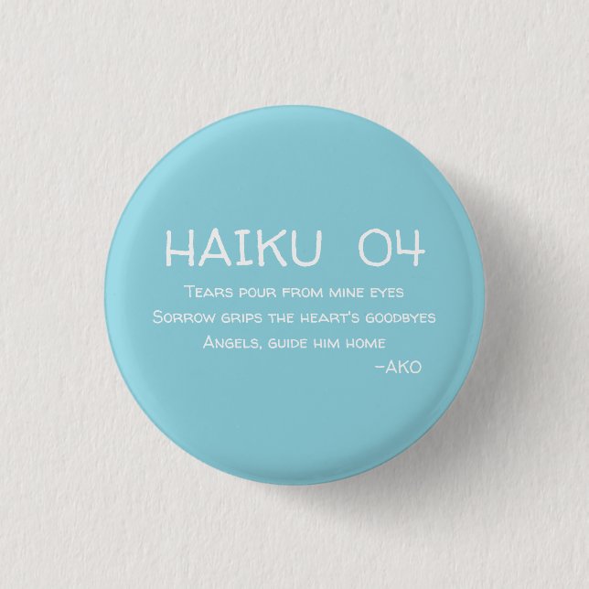 HAIKU 04 1 INCH ROUND BUTTON (Front)