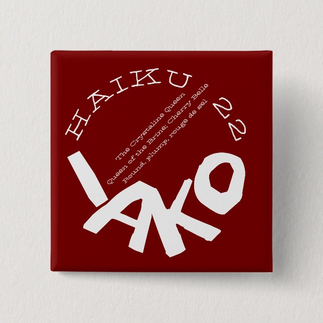HAIKU 22 2 INCH SQUARE BUTTON (Front)