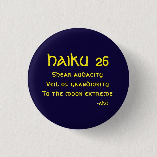 HAIKU 26 1 INCH ROUND BUTTON (Front)