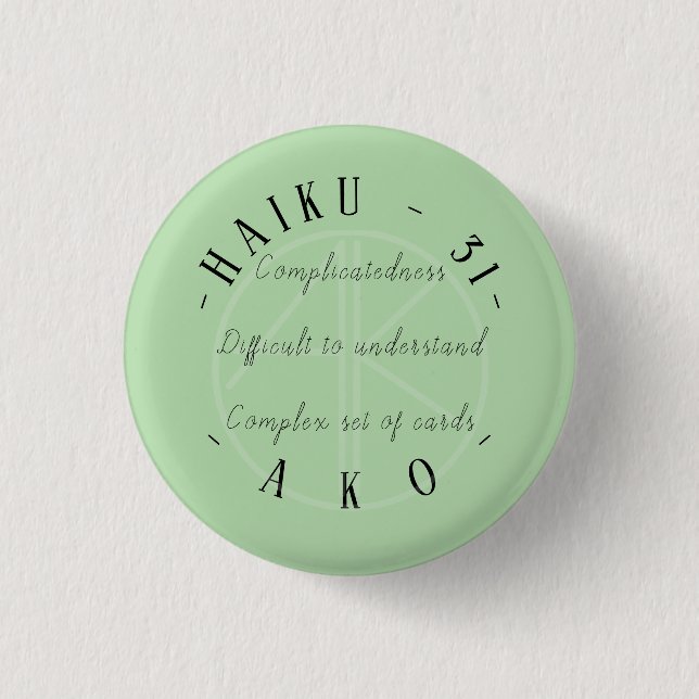 HAIKU 31 1 INCH ROUND BUTTON (Front)