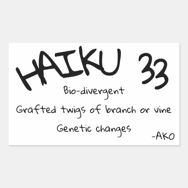 HAIKU 33 STICKER (Front)