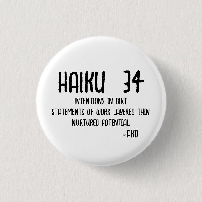 HAIKU 34 1 INCH ROUND BUTTON (Front)