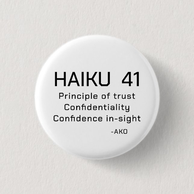 HAIKU 41 1 INCH ROUND BUTTON (Front)