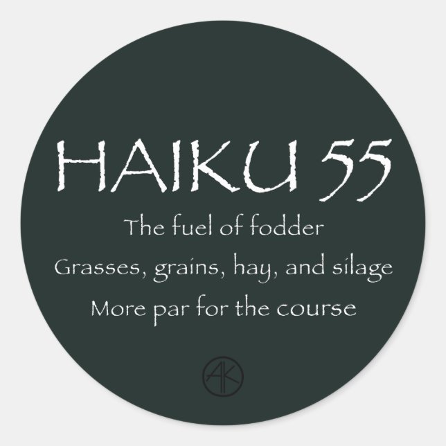 HAIKU 55 CLASSIC ROUND STICKER (Front)