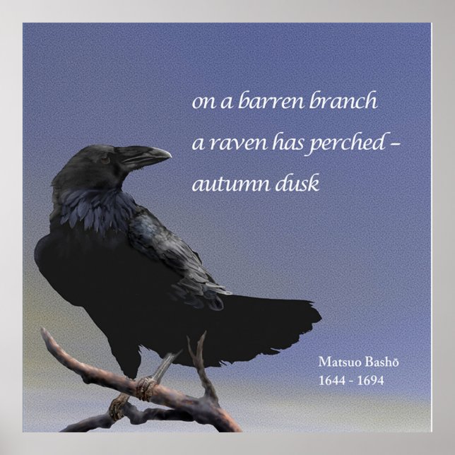 Haiku autumn Dusk Raven Poster (Front)